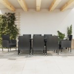vidaXL Set mobilier de grădină, 9 piese, negru, poliratan și oțel vidaXL Set mobilier de grădină, 9 piese, negru, poliratan și oțel