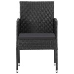 vidaXL Set mobilier de grădină, 5 piese, negru, poliratan și oțel