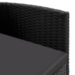 vidaXL Set mobilier de grădină, 5 piese, negru, poliratan și oțel