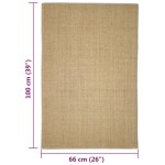 vidaXL Covor din sisal pentru stâlp de zgâriat, 66x100 cm vidaXL Covor din sisal pentru stâlp de zgâriat, 66x100 cm