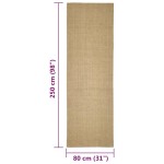 vidaXL Covor din sisal pentru ansamblu de zgâriat, 80x250 cm