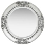 vidaXL Oglindă de perete în stil baroc, argintiu, 50 cm vidaXL Oglindă de perete în stil baroc, argintiu, 50 cm