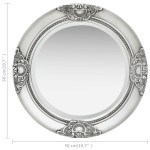 vidaXL Oglindă de perete în stil baroc, argintiu, 50 cm vidaXL Oglindă de perete în stil baroc, argintiu, 50 cm
