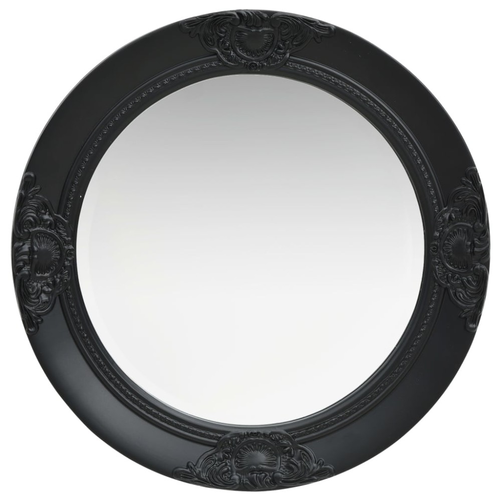 vidaXL Oglindă de perete în stil baroc, negru, 50 cm