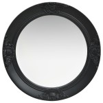 vidaXL Oglindă de perete în stil baroc, negru, 50 cm vidaXL Oglindă de perete în stil baroc, negru, 50 cm