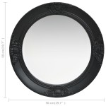 vidaXL Oglindă de perete în stil baroc, negru, 50 cm vidaXL Oglindă de perete în stil baroc, negru, 50 cm