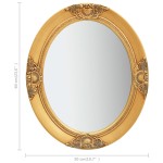 vidaXL Oglindă de perete în stil baroc, auriu, 50 x 60 cm vidaXL Oglindă de perete în stil baroc, auriu, 50 x 60 cm