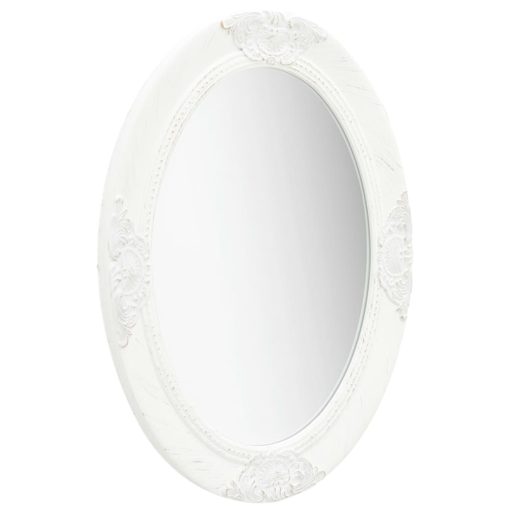 vidaXL Oglindă de perete în stil baroc, alb, 50 x 70 cm
