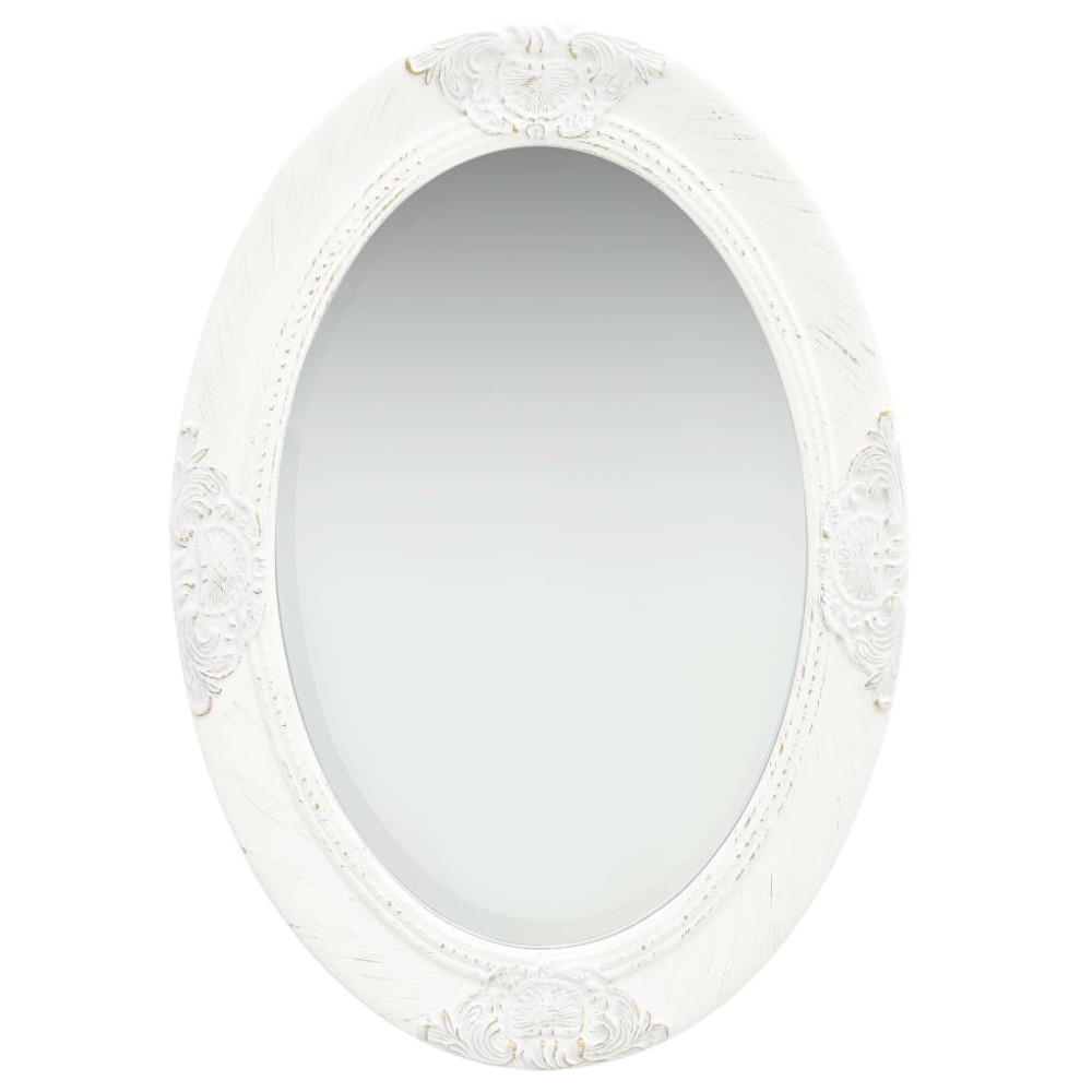 vidaXL Oglindă de perete în stil baroc, alb, 50 x 70 cm