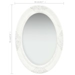 vidaXL Oglindă de perete în stil baroc, alb, 50 x 70 cm vidaXL Oglindă de perete în stil baroc, alb, 50 x 70 cm