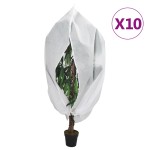 vidaXL Protecții fleece pt plante, fermoar, 10 buc, 70 g/m², 1x1,55 m