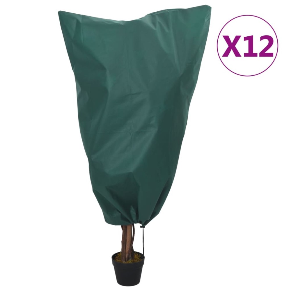 vidaXL Protecții fleece pentru plante cu șnur 12 buc 70 g/m² 0,8x1,2 m