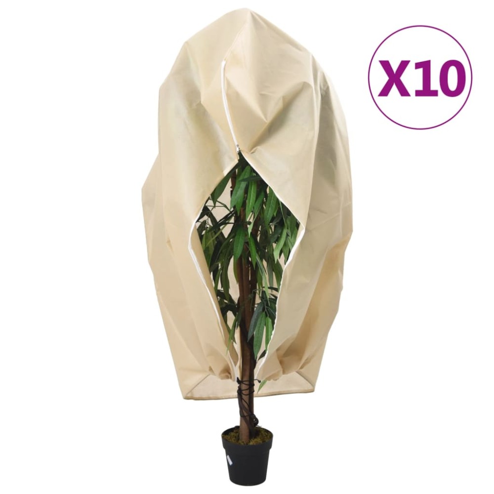 vidaXL Protecție de fleece plante cu fermoar 10 buc 70 g/m² 2,36x2 m