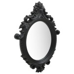 vidaXL Oglindă de perete în stil Castle, negru, 56 x 76 cm vidaXL Oglindă de perete în stil Castle, negru, 56 x 76 cm