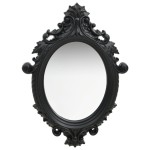 vidaXL Oglindă de perete în stil Castle, negru, 56 x 76 cm vidaXL Oglindă de perete în stil Castle, negru, 56 x 76 cm
