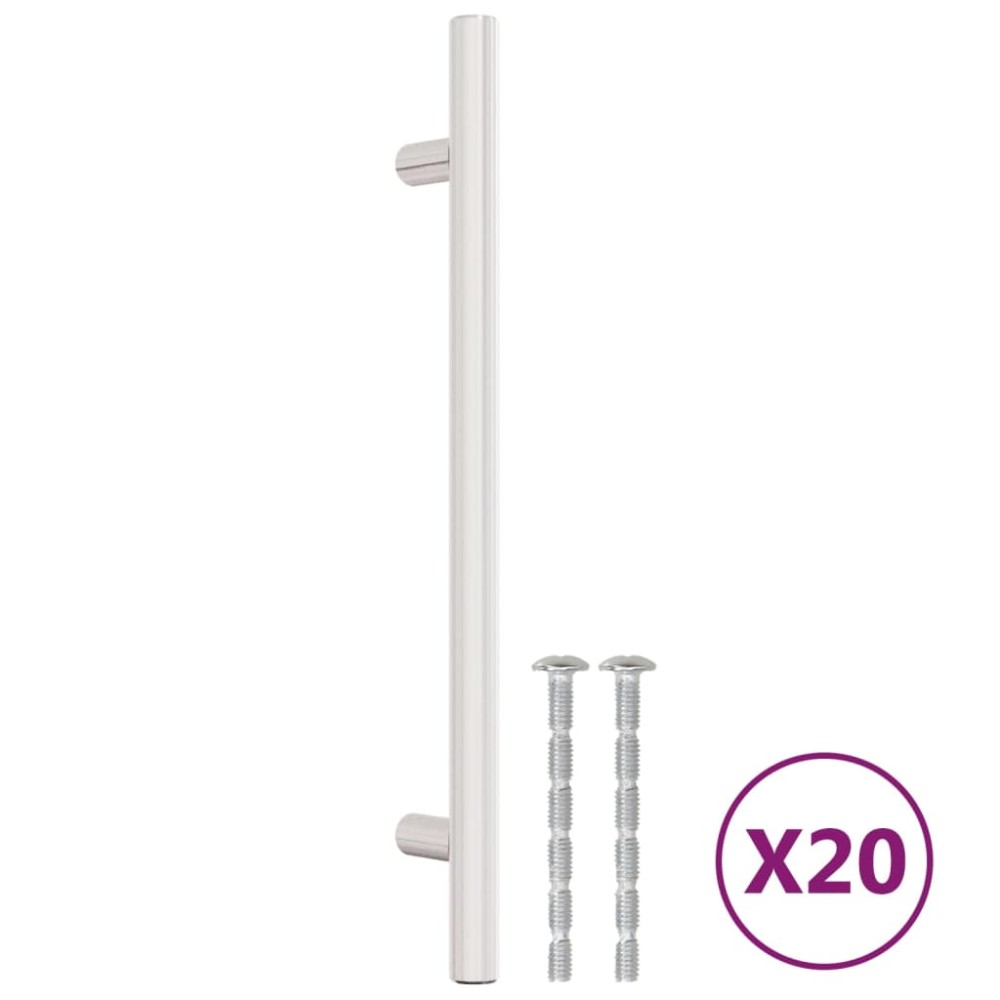 vidaXL Mânere de dulap, 20 buc., argintiu, 160 mm, oțel inoxidabil