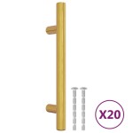 vidaXL Mânere de dulap, 20 buc., auriu, 96 mm, oțel inoxidabil vidaXL Mânere de dulap, 20 buc., auriu, 96 mm, oțel inoxidabil
