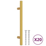 vidaXL Mânere de dulap, 20 buc., auriu, 128 mm, oțel inoxidabil vidaXL Mânere de dulap, 20 buc., auriu, 128 mm, oțel inoxidabil