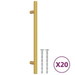 vidaXL Mânere de dulap, 20 buc., auriu, 160 mm, oțel inoxidabil vidaXL Mânere de dulap, 20 buc., auriu, 160 mm, oțel inoxidabil