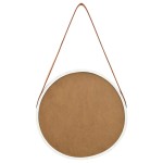 vidaXL Oglindă de perete cu o curea, 40 cm, alb