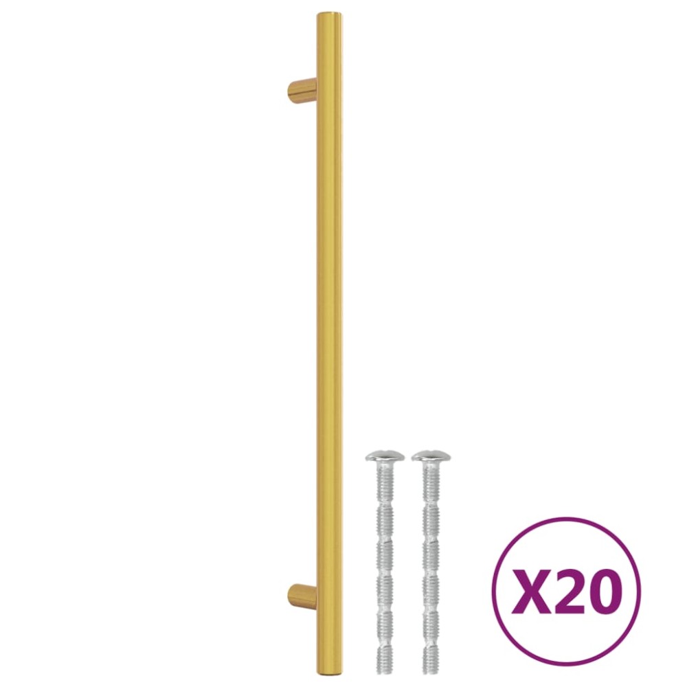 vidaXL Mânere de dulap, 20 buc., auriu, 224 mm, oțel inoxidabil