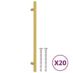 vidaXL Mânere de dulap, 20 buc., auriu, 224 mm, oțel inoxidabil vidaXL Mânere de dulap, 20 buc., auriu, 224 mm, oțel inoxidabil
