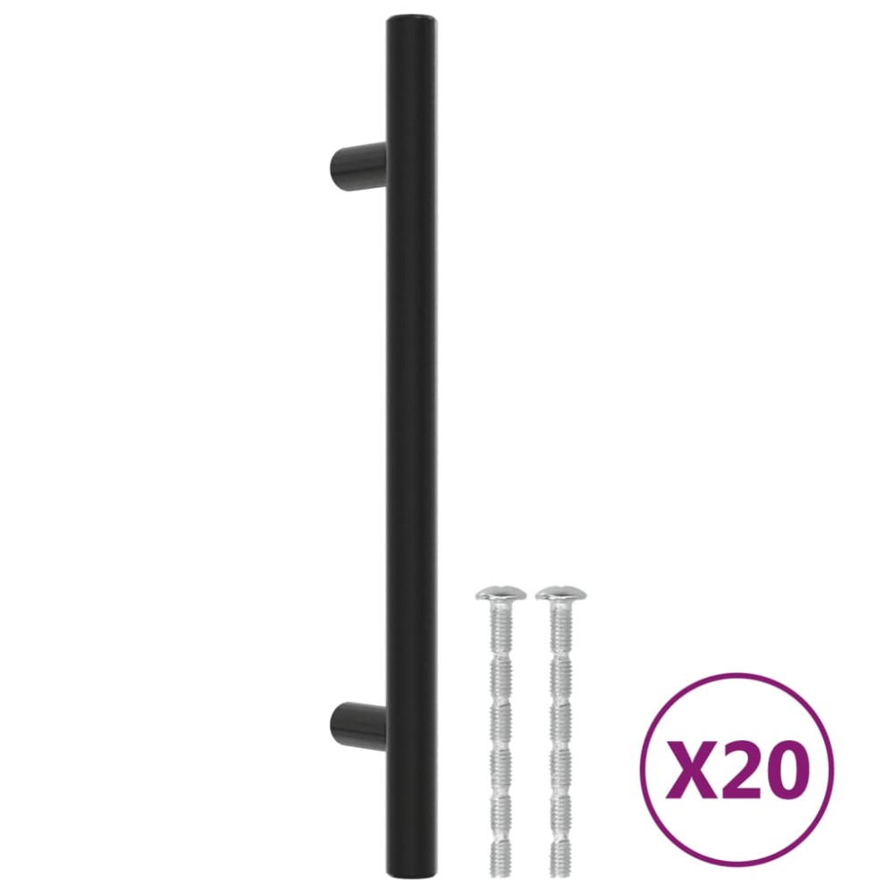 vidaXL Mânere de dulap, 20 buc., negru, 128 mm, oțel inoxidabil