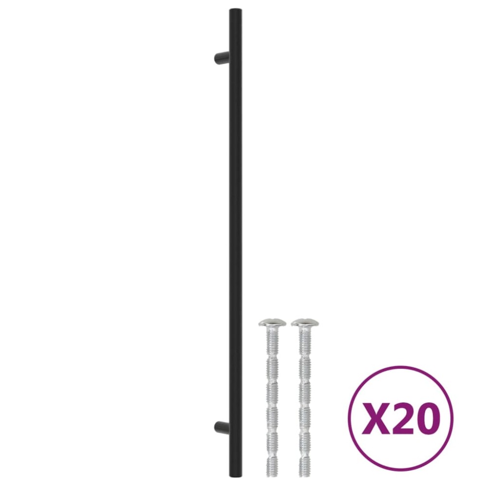 vidaXL Mânere de dulap, 20 buc., negru, 320 mm, oțel inoxidabil