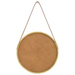 vidaXL Oglindă de perete cu o curea, 40 cm, auriu