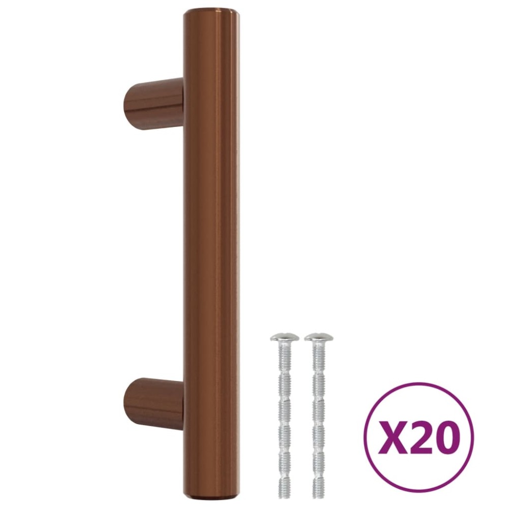 vidaXL Mânere de dulap, 20 buc., bronz, 64 mm, oțel inoxidabil