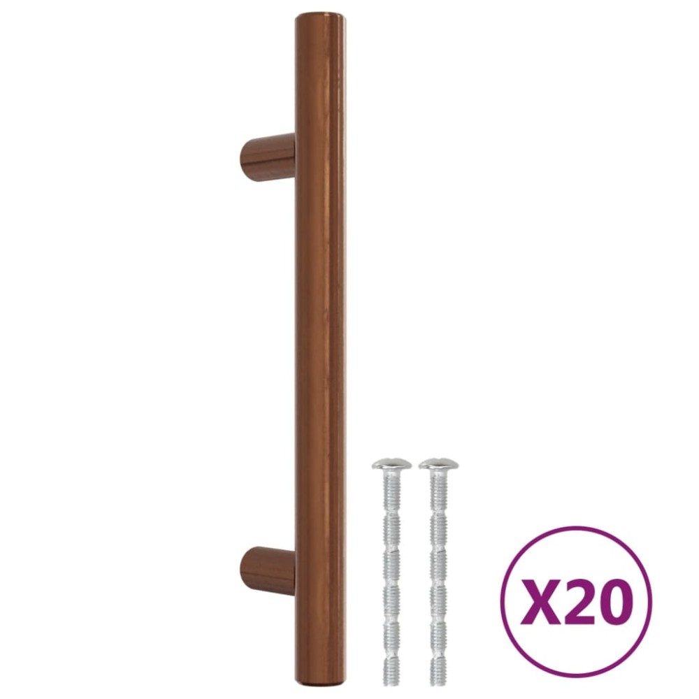 vidaXL Mânere de dulap, 20 buc., bronz, 96 mm, oțel inoxidabil