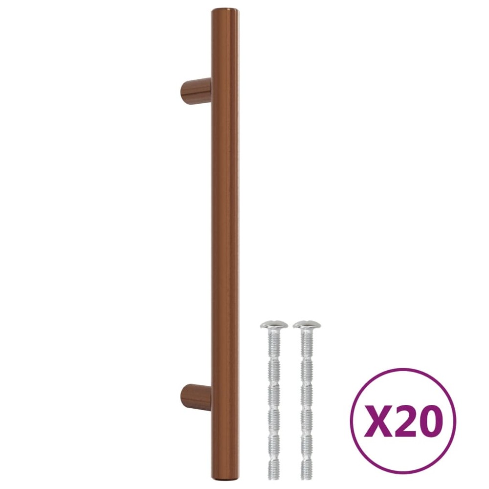 vidaXL Mânere de dulap, 20 buc., bronz, 128 mm, oțel inoxidabil