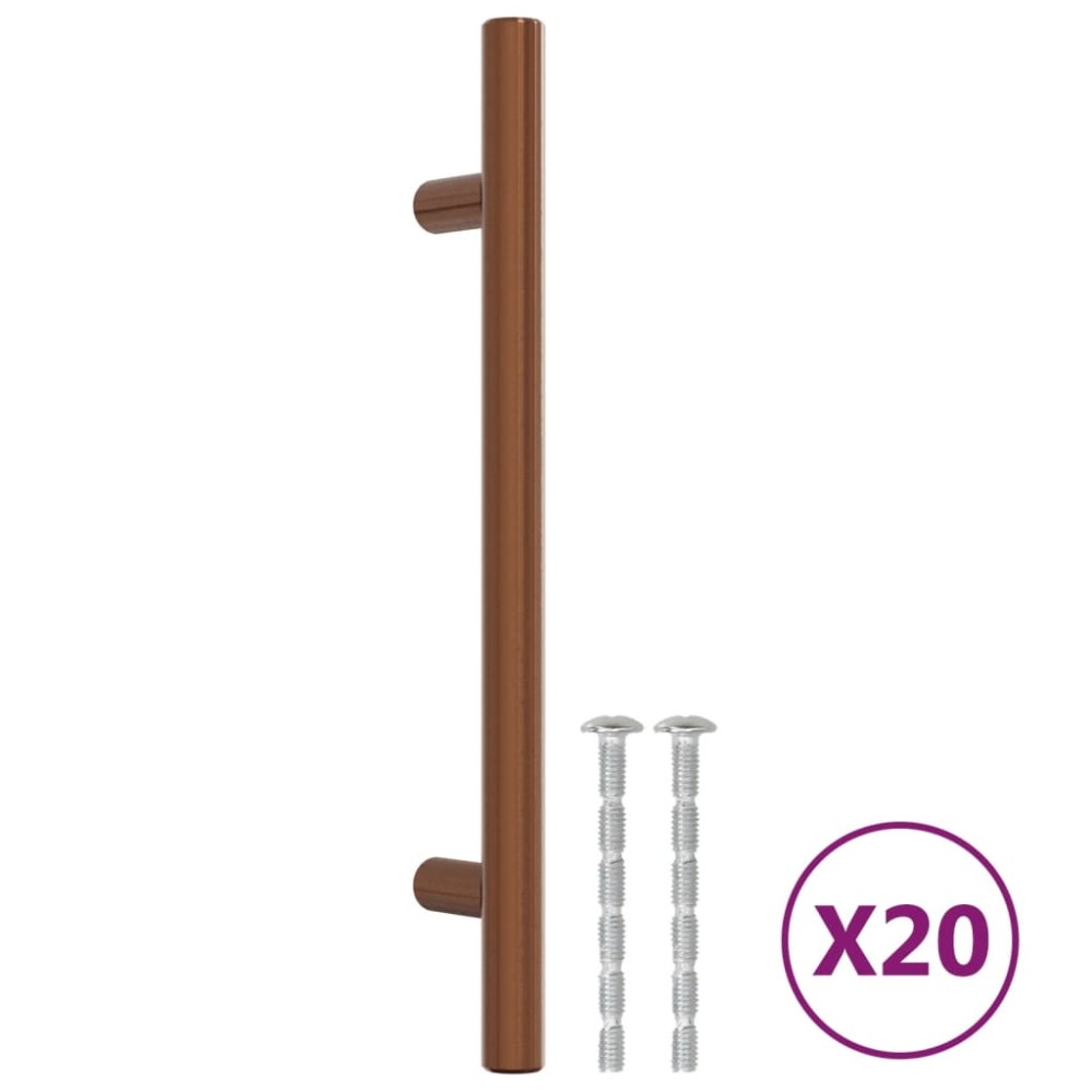 vidaXL Mânere de dulap, 20 buc., bronz, 160 mm, oțel inoxidabil