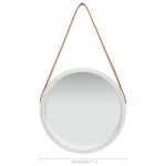 vidaXL Oglindă de perete cu o curea, 40 cm, argintiu vidaXL Oglindă de perete cu o curea, 40 cm, argintiu