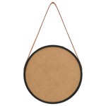 vidaXL Oglindă de perete cu o curea, 40 cm, negru
