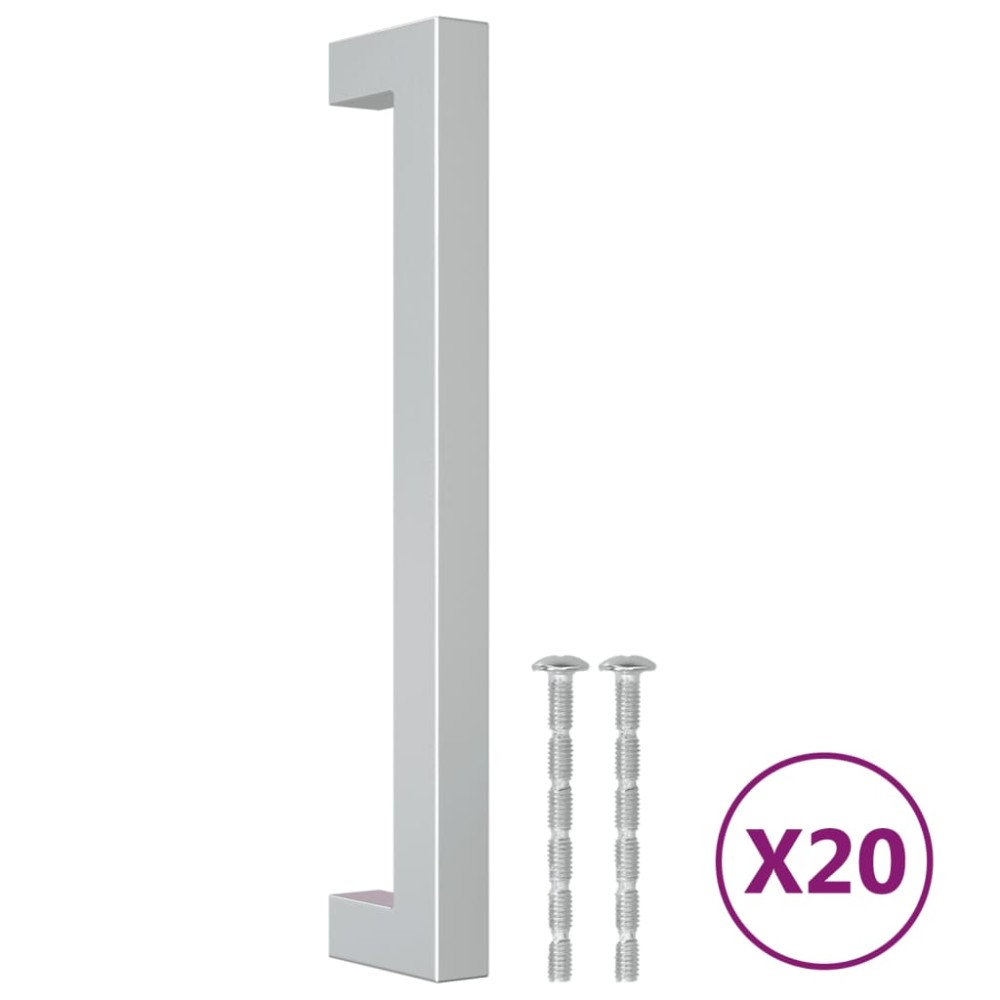 vidaXL Mânere de dulap, 20 buc., argintiu, 160 mm, oțel inoxidabil