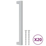 vidaXL Mânere de dulap, 20 buc., argintiu, 192 mm, oțel inoxidabil vidaXL Mânere de dulap, 20 buc., argintiu, 192 mm, oțel inoxidabil