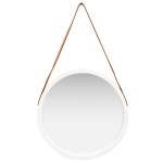 vidaXL Oglindă de perete cu o curea, 50 cm, alb vidaXL Oglindă de perete cu o curea, 50 cm, alb