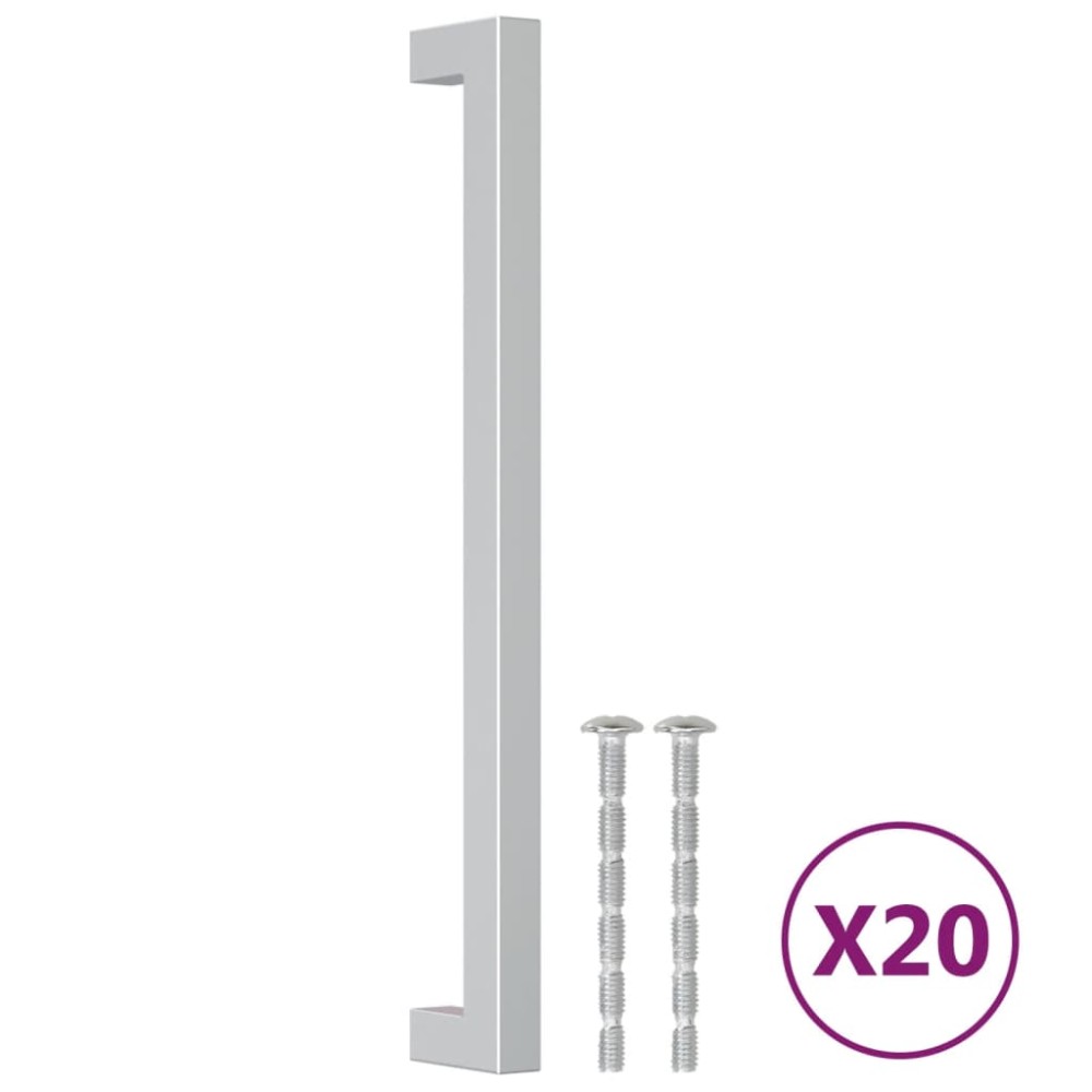 vidaXL Mânere de dulap, 20 buc., argintiu, 64 mm, oțel inoxidabil