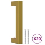 vidaXL Mânere de dulap, 20 buc., auriu, 96 mm, oțel inoxidabil vidaXL Mânere de dulap, 20 buc., auriu, 96 mm, oțel inoxidabil