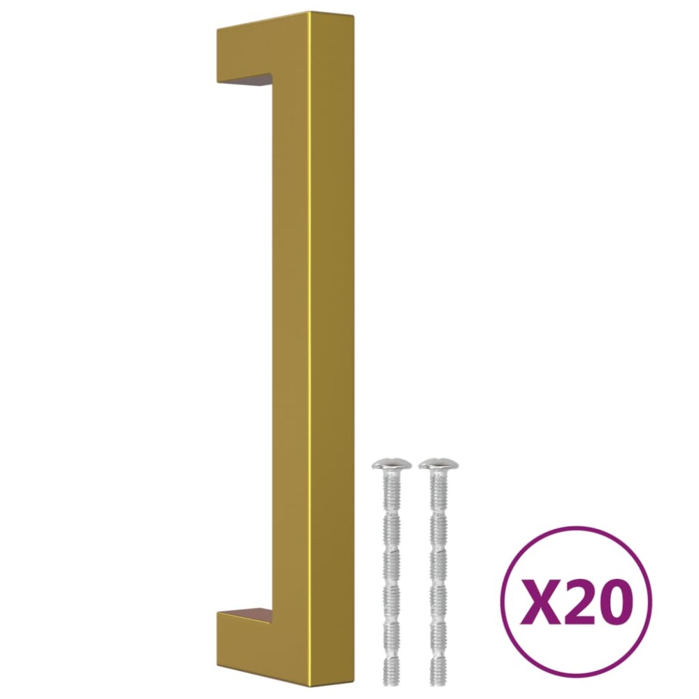 vidaXL Mânere de dulap, 20 buc., auriu, 128 mm, oțel inoxidabil