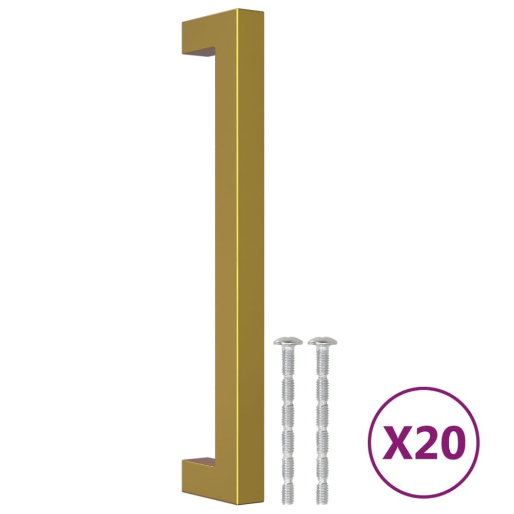 vidaXL Mânere de dulap, 20 buc., auriu, 160 mm, oțel inoxidabil