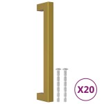 vidaXL Mânere de dulap, 20 buc., auriu, 160 mm, oțel inoxidabil vidaXL Mânere de dulap, 20 buc., auriu, 160 mm, oțel inoxidabil