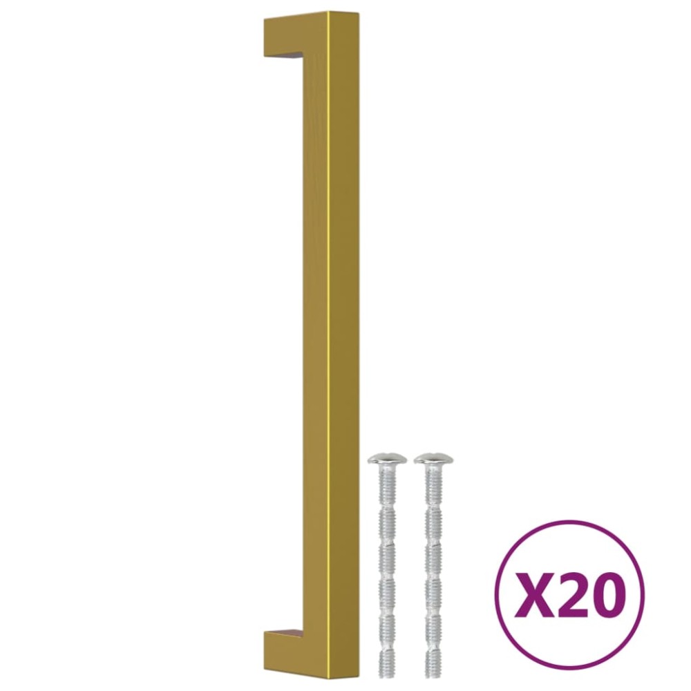 vidaXL Mânere de dulap, 20 buc., auriu, 192 mm, oțel inoxidabil