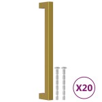 vidaXL Mânere de dulap, 20 buc., auriu, 192 mm, oțel inoxidabil vidaXL Mânere de dulap, 20 buc., auriu, 192 mm, oțel inoxidabil