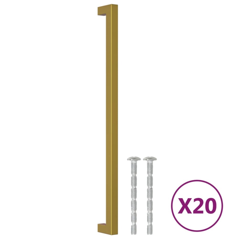 vidaXL Mânere de dulap, 20 buc., auriu, 320 mm, oțel inoxidabil