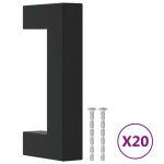 vidaXL Mânere de dulap, 20 buc., negru, 64 mm, oțel inoxidabil