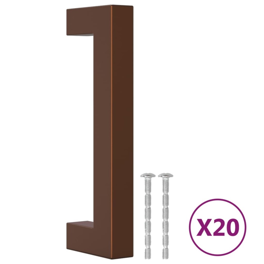 vidaXL Mânere de dulap, 20 buc., bronz, 96 mm, oțel inoxidabil