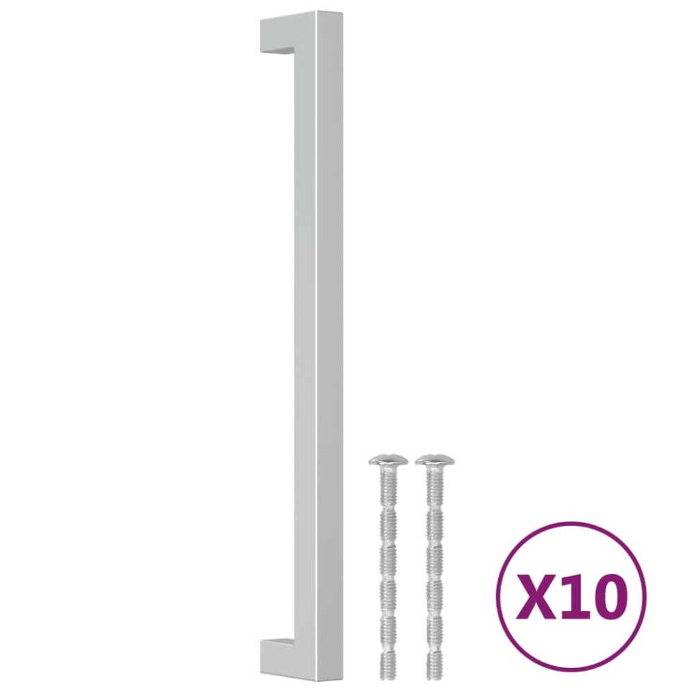 vidaXL Mânere de dulap, 10 buc., argintiu, 224 mm, oțel inoxidabil
