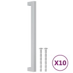 vidaXL Mânere de dulap, 10 buc., argintiu, 224 mm, oțel inoxidabil vidaXL Mânere de dulap, 10 buc., argintiu, 224 mm, oțel inoxidabil